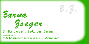 barna zseger business card